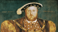 Detalle del clásico retrato del soberano de Hans Holbein 