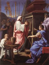 Calígula depositando las cenizas de su madre y hermano, de Eustache Le Sueur (1647)