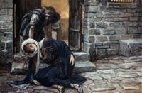 El Levita Encuentra a su Concubina en el Umbral, por James Tissot